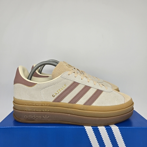 New Adidas Gazelle 'Cream Sand Strata Gum' Women's Shoes Size 10 - Picture 3 of 8